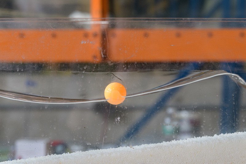 Students can measure how a ping pong ball travels through a wave flume, imparting lessons about the science of the shore.