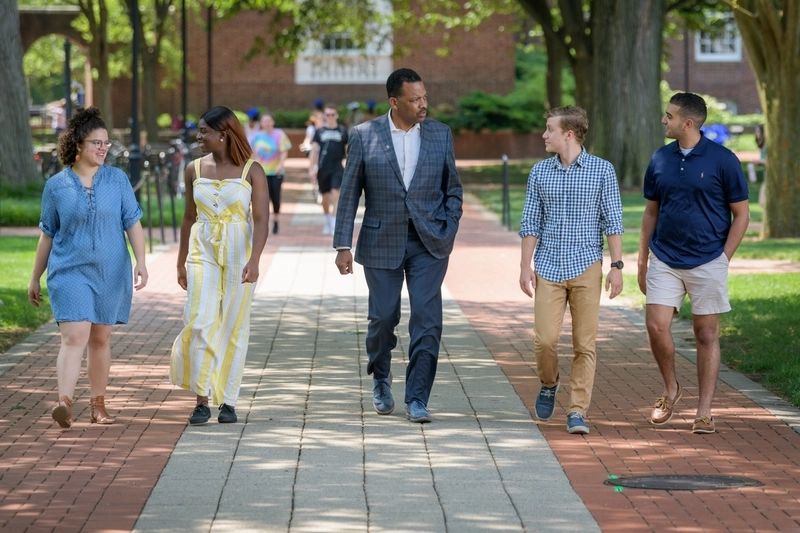 Dean Thompson with Students