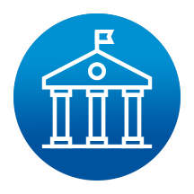 three column building icon for display only