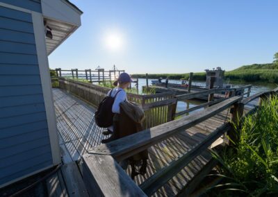 Rachel Schaefer and research team on Pea Patch Island