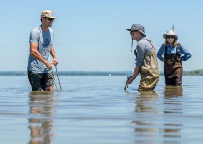 Rachel Schaefer and research team on Pea Patch Island
