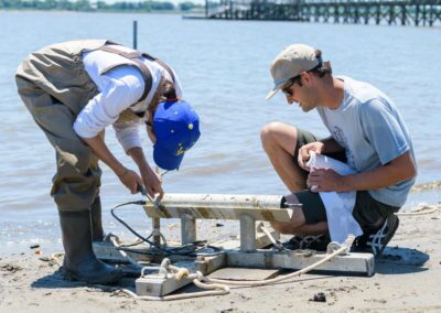 Rachel Schaefer and research team on Pea Patch Island