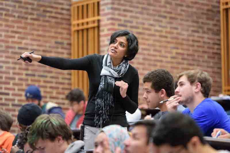 Arthi Jayaraman, associate professor of chemical and biomolecular engineering and materials science, is an investor in both the Farber and Caviness clusters. Besides guiding researchers and graduate students, she also teaches undergraduates.
