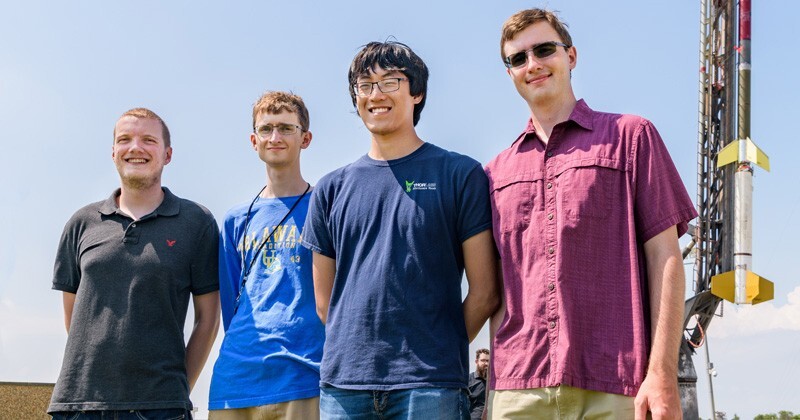 Ryan Beneck, Ben Steenkamer, Aric Lu and Anton Vasilyev engineered a device and then sent it up to space as part of a University of Delaware engineering class.