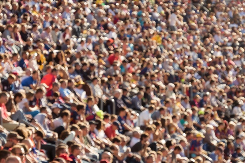 a crowd is shown