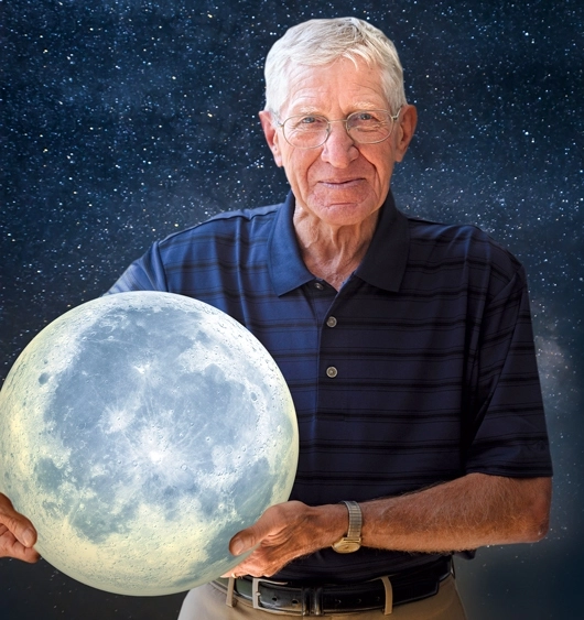 man holding moon