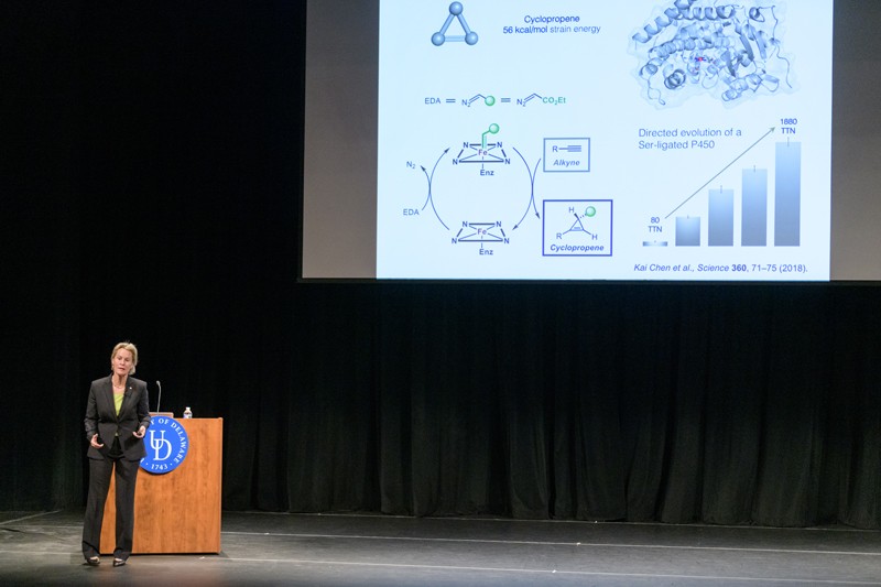Nobel laureate Frances Arnold is focused on sustainable chemistry, using chemistry and highly efficient biological systems to replace expensive or toxic materials currently used to make things in our daily lives.