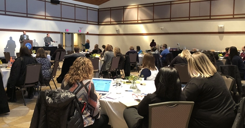 group in Clayton hall at computer science education summit
