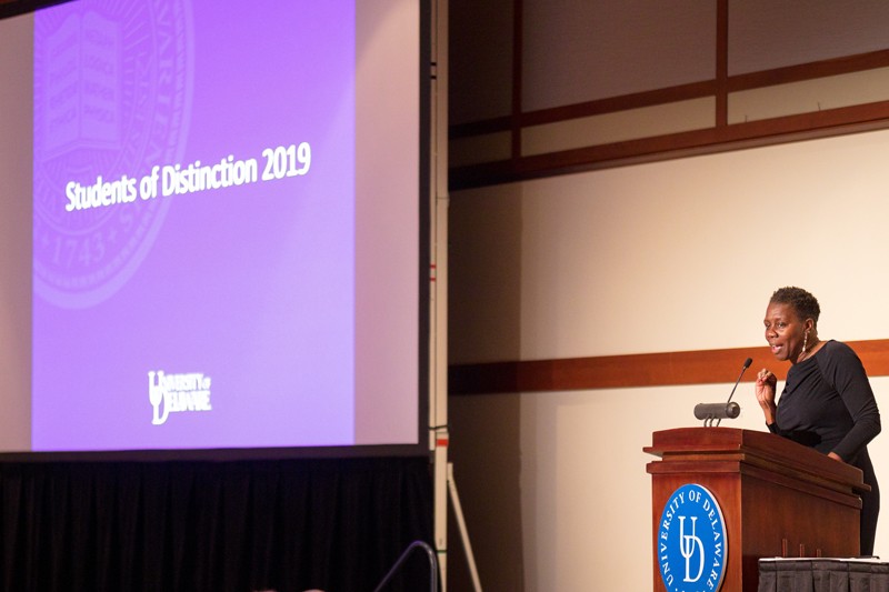 Carol Henderson, vice provost for diversity and professor of Africana Studies, during the 2019 Student of Distinction dinner. 