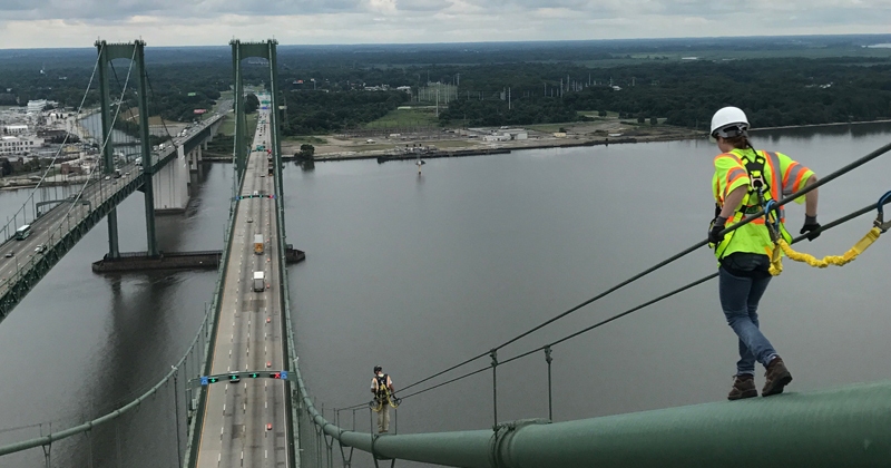 Teichman inspects a bridge