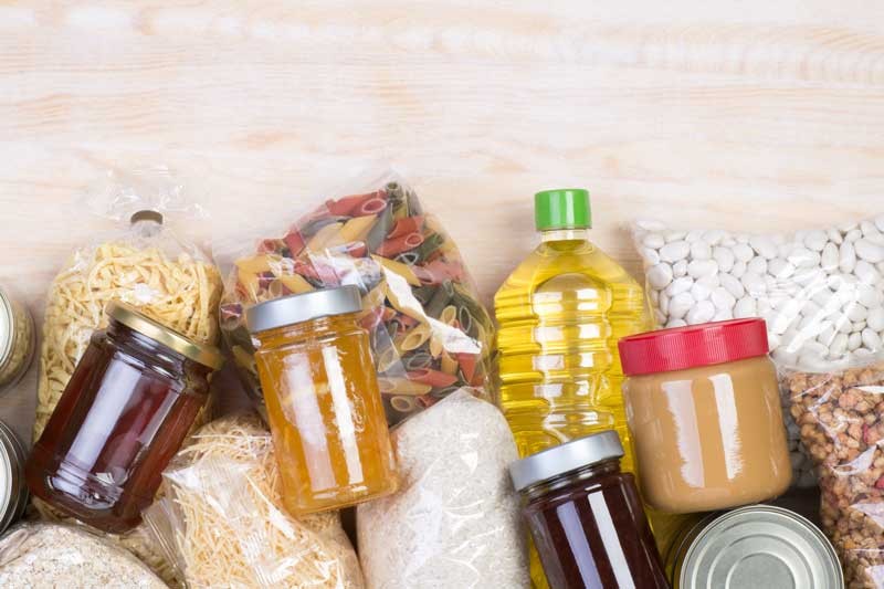 Pile of food items