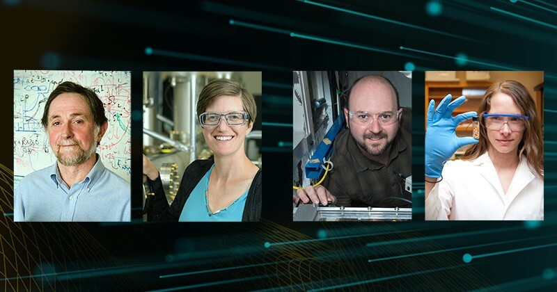 Researchers involved in the UD-Brookhaven National Laboratory collaborative include, from left to right, Peter Johnson (Brookhaven), Stephanie Law (UD), Ryan Tappero (Brookhaven) and Angelia Seyfferth (UD).