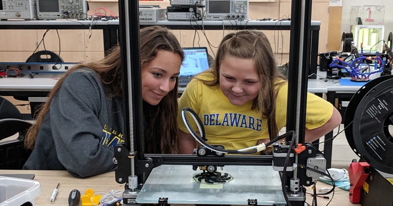 students learning