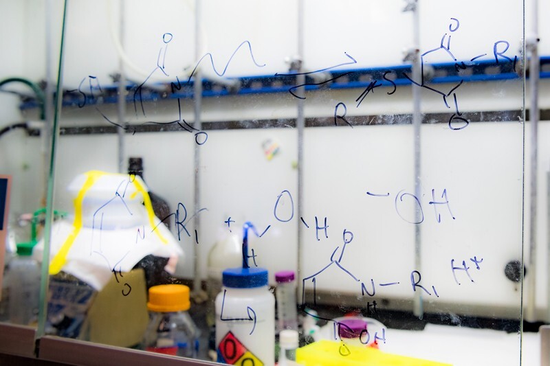 The researchers designed and created rigid, self-assembling, customizable polymer chains by linking together new building blocks called bundlemers — a term coined at UD.