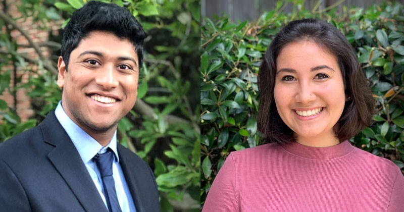 Award recipients Arnav N. Prasad (left) and Bianca Mers.