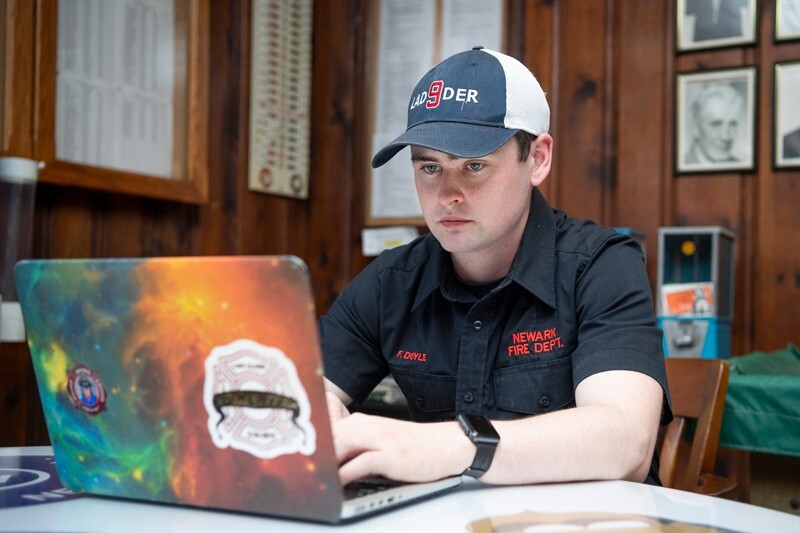 “I want to be there for the community,” said Marc Doyle, fifth-year student at UD and volunteer firefighter. “I do enjoy helping people — that’s part of it. But I also just enjoy the work. Being able to do this every day with my friends? It’s like being part of a really upstanding fraternity.”