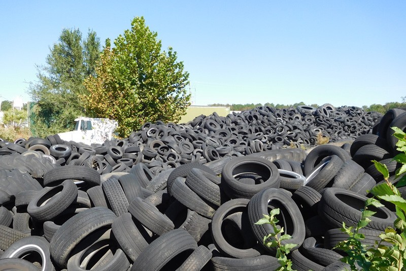 pile of scrap tires