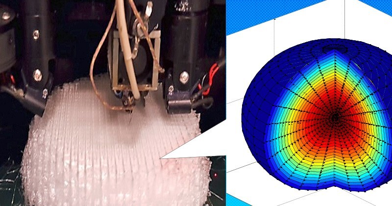 The research team’s 3D-printing method enables them to vary the plastic on an exceedingly small scale, making it possible to place desired electromagnetic properties at the exact right location.