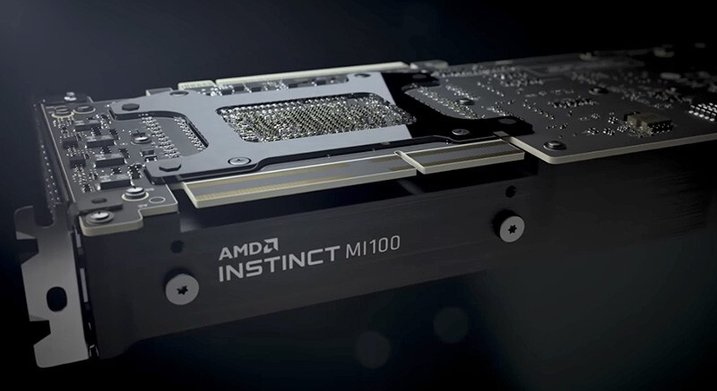 The team is using accelerator cards like this from Advanced Micro Devices (AMD) to speed the processing of plasma simulations and perform other intensive calculations.
