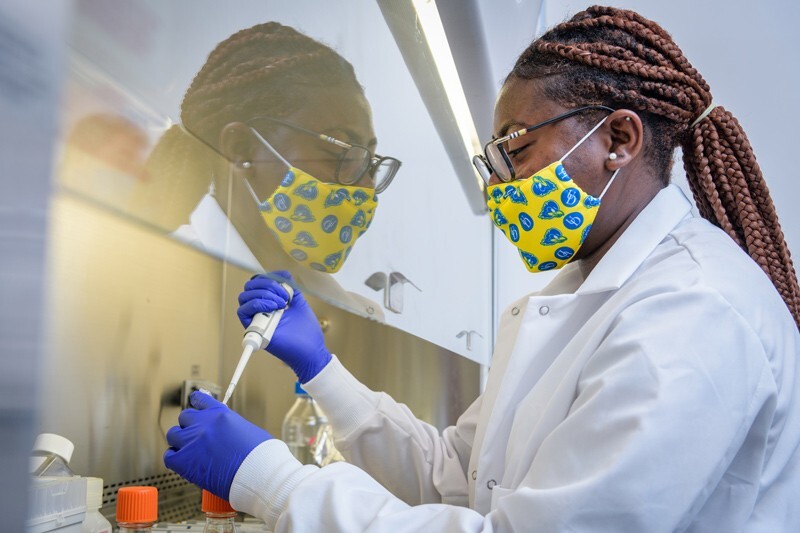 Toni Akin-Adenekan, a chemical engineering major from Lagos, Nigeria, had the opportunity to explore biopharmaceutical research hands-on this summer in the Ammon Pinizzotto Biopharmaceutical Innovation Center at UD’s STAR Campus.