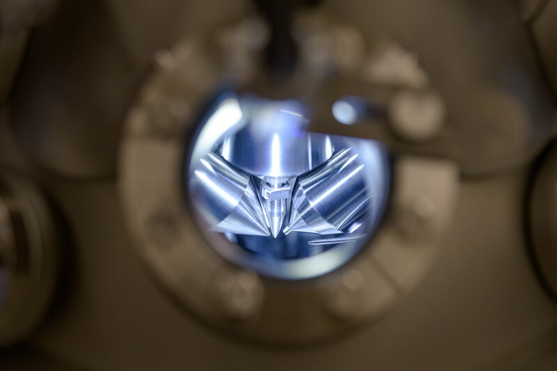 The new ToF-SIMS mass spectrometer shoots high-energy clusters of ions at the surface of a material sample and records information about the secondary ions that come off the sample. This provides extremely high-resolution chemical and molecular information that researchers can use in their work.