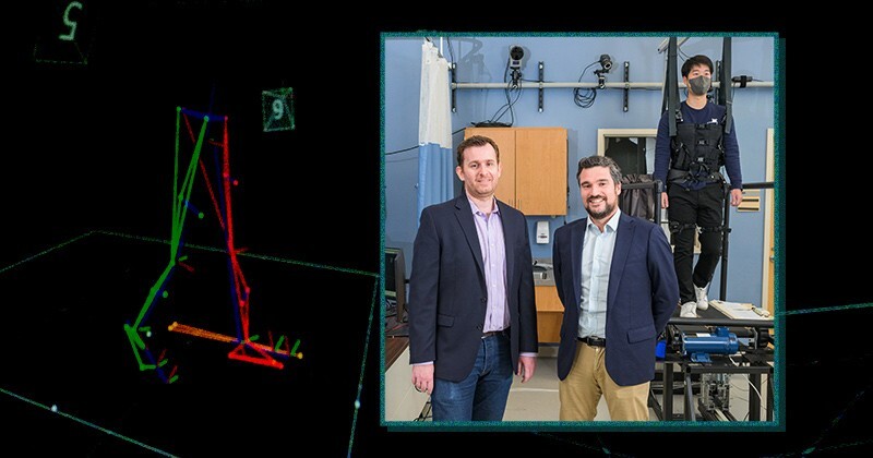 Thanks to $1.2 million in funding from the National Institutes of Health, a team of engineers led by Panagiotis Artemiadis (left inset) in collaboration with co-investigators Fabrizio Sergi (right inset), Jill Higginson and Tom Buchanan will be working on improving post-stroke rehabilitation with the help of robotics.