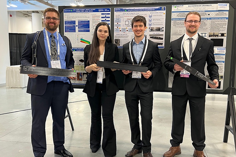 Several students from UD’s Center for Composite Materials were recognized with awards at the Society for Advancement of Material and Process Engineering (SAMPE) conference, which took place in Seattle, Washington, from April 17–20, 2023.