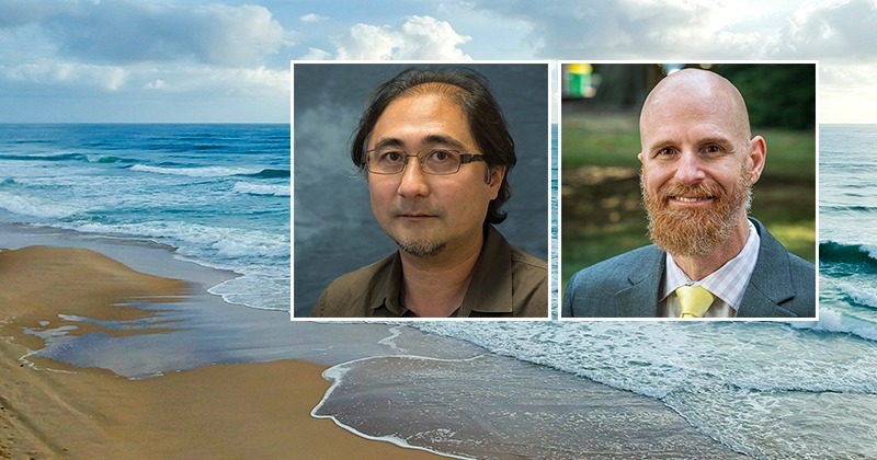 UD engineering researchers Jack Puleo (right) and Tian-Jian “Tom” Hsu are part of a multi-institutional study to investigate sand movement in the swash zone through a U.S. Coastal Research Program grant.