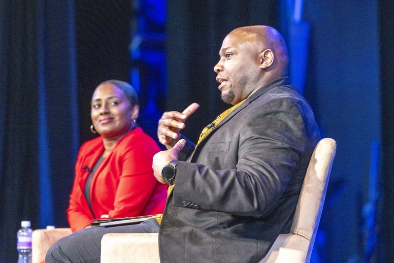 Dean Levi Thompson was joined by Ayanna Khan, President of the Delaware Black Chamber of Commerce, and Julius Korley, Associate Vice President of UD’s Office of Economic Innovation and Partnerships, to discuss the issues facing Black-owned businesses in Mitchell Hall on February 26th, 2024.