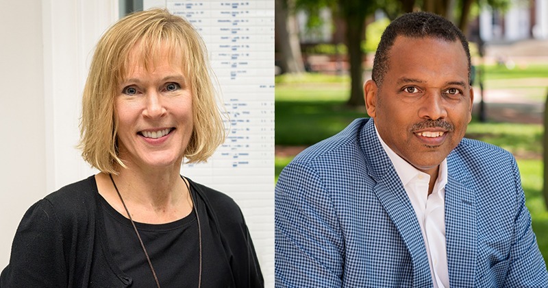 Kristi Kiick (left) and Levi Thompson were recognized for their years of service and leadership during the Spring 2024 Board of Trustees meeting.