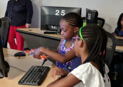 Campers work on design