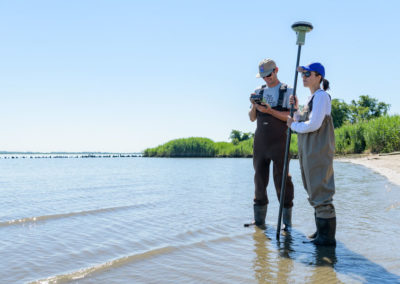 Rachel Schaefer and research team on Pea Patch Island