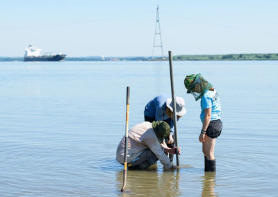 Rachel Schaefer and research team on Pea Patch Island