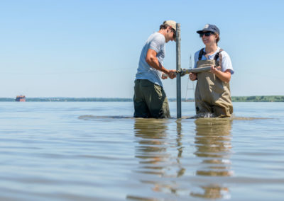 Rachel Schaefer and research team on Pea Patch Island