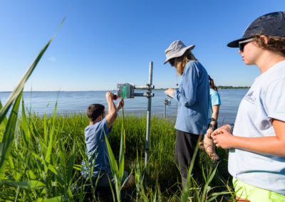 Rachel Schaefer and research team on Pea Patch Island