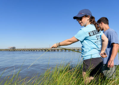 Rachel Schaefer and research team on Pea Patch Island