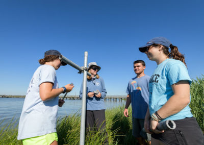 Rachel Schaefer and research team on Pea Patch Island