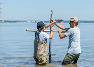 Rachel Schaefer and research team on Pea Patch Island