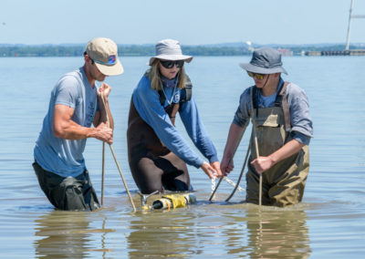 Rachel Schaefer and research team on Pea Patch Island