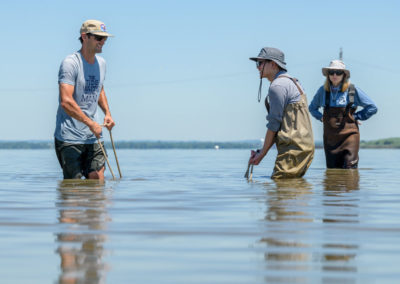 Rachel Schaefer and research team on Pea Patch Island