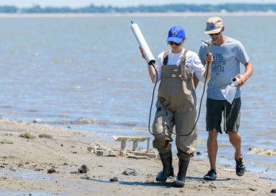 Rachel Schaefer and research team on Pea Patch Island