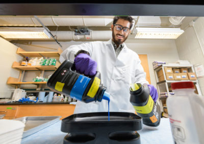 Azeem Sharief in the lab