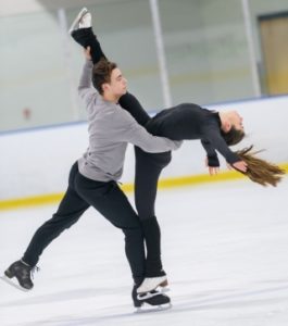 UD junior Alannah Binotto practices one of her routines for the 2019 US Figure Skating Championships with her ice dance partner Shiloh Judd. 